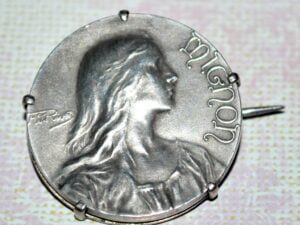 Médaille de musique "Mignon" par Adolphe Rivet en Argent montée en Broche