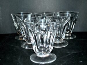 SAINT-LOUIS? Lot de 6 Verres à vin Gobelet en cristal taillé à côtes plates proche TALLEYRAND 8.5cm