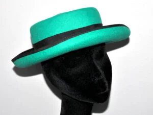 Chapeau Pork Pie en feutre vert VINTAGE