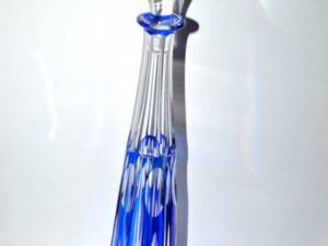 SAINT-LOUIS Carafe Nelly en cristal bleu cobalt - overlay doublé