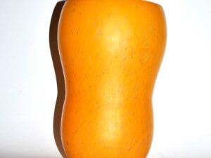 Vase obus en verre marmoréen - calebasse jaune orange en Pate de Verre Style ART NOUVEAU