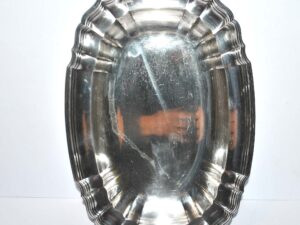 WMF Plat ovale plateau vintage en métal argenté - modèle filets chantourné 34cm