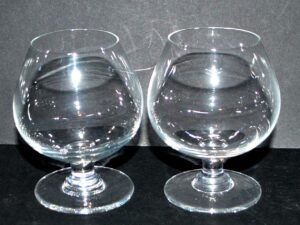 Lot de 2 Petits Verres à cognac ballon en cristal H8cm