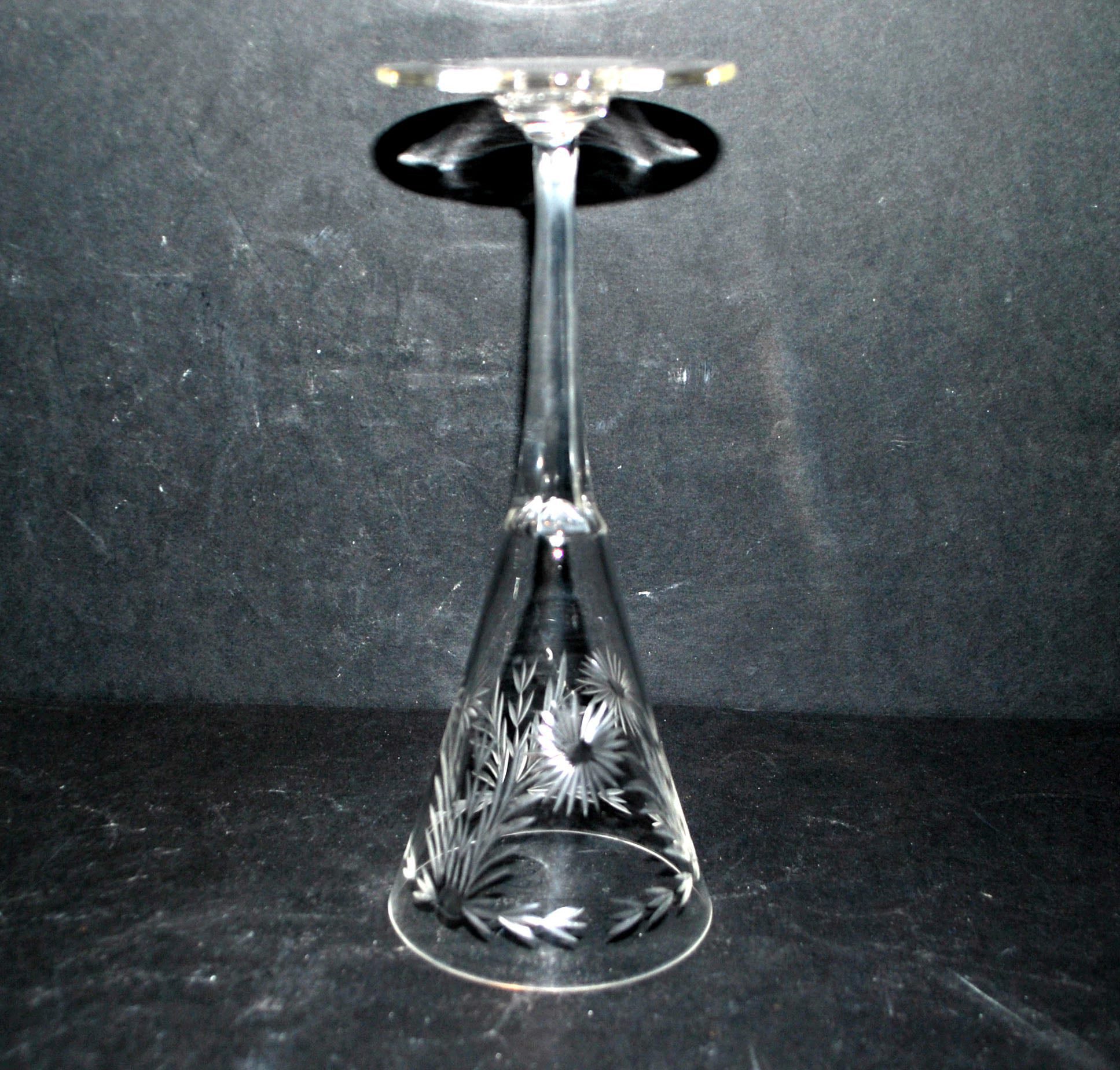 SAINT-LOUIS Lot 2 Verres flûte champagne Roemer CRISTAL gravé guirlande 1900 – Image 4