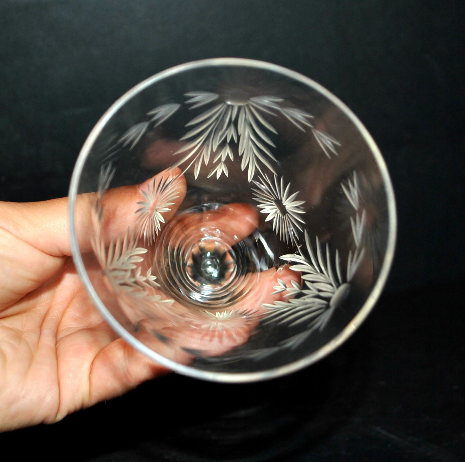 SAINT-LOUIS Lot 2 Verres flûte champagne Roemer CRISTAL gravé guirlande 1900 – Image 5