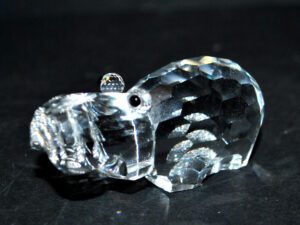 SWAROVSKI Statuette Hippopotame Figurine Collection CRISTAL signé cygne