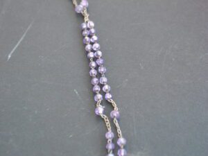 Chapelet Rosaire ANCIEN en cristal violet améthyste et argent