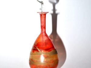 PHILIPPE MERLOZ Flacon à parfum en verre rouge Verrier contemporain