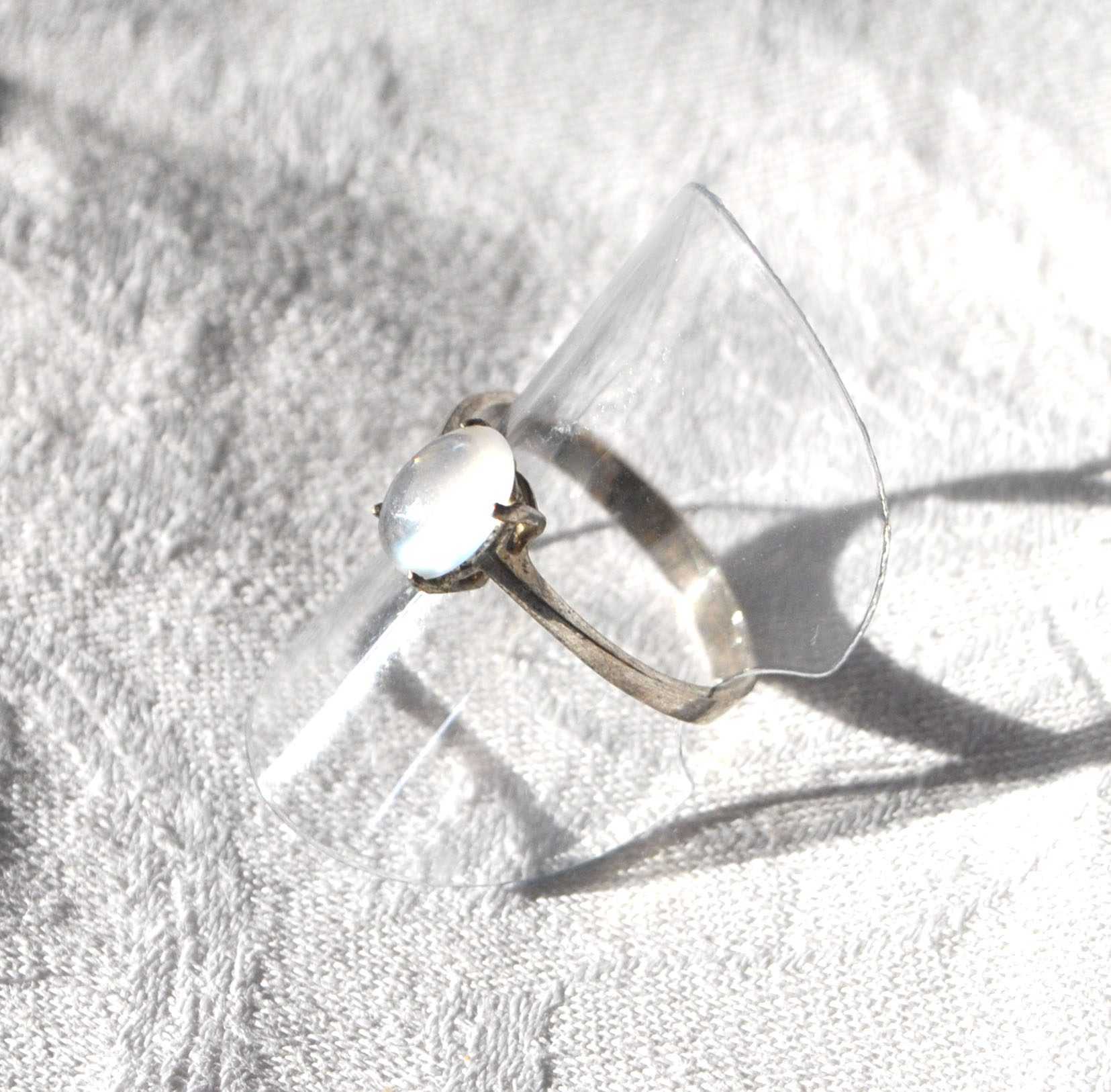 Bague vintage en Argent 925 et Pierre de Lune T58 – Image 4