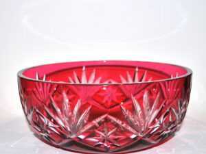 SAINT-LOUIS Coupe style Massenet en cristal doublé rouge Overlay 1920-30