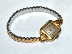 Montre femme vintage plaqué Or 1950-60 Mécanique Bracelet Kestenmade USA