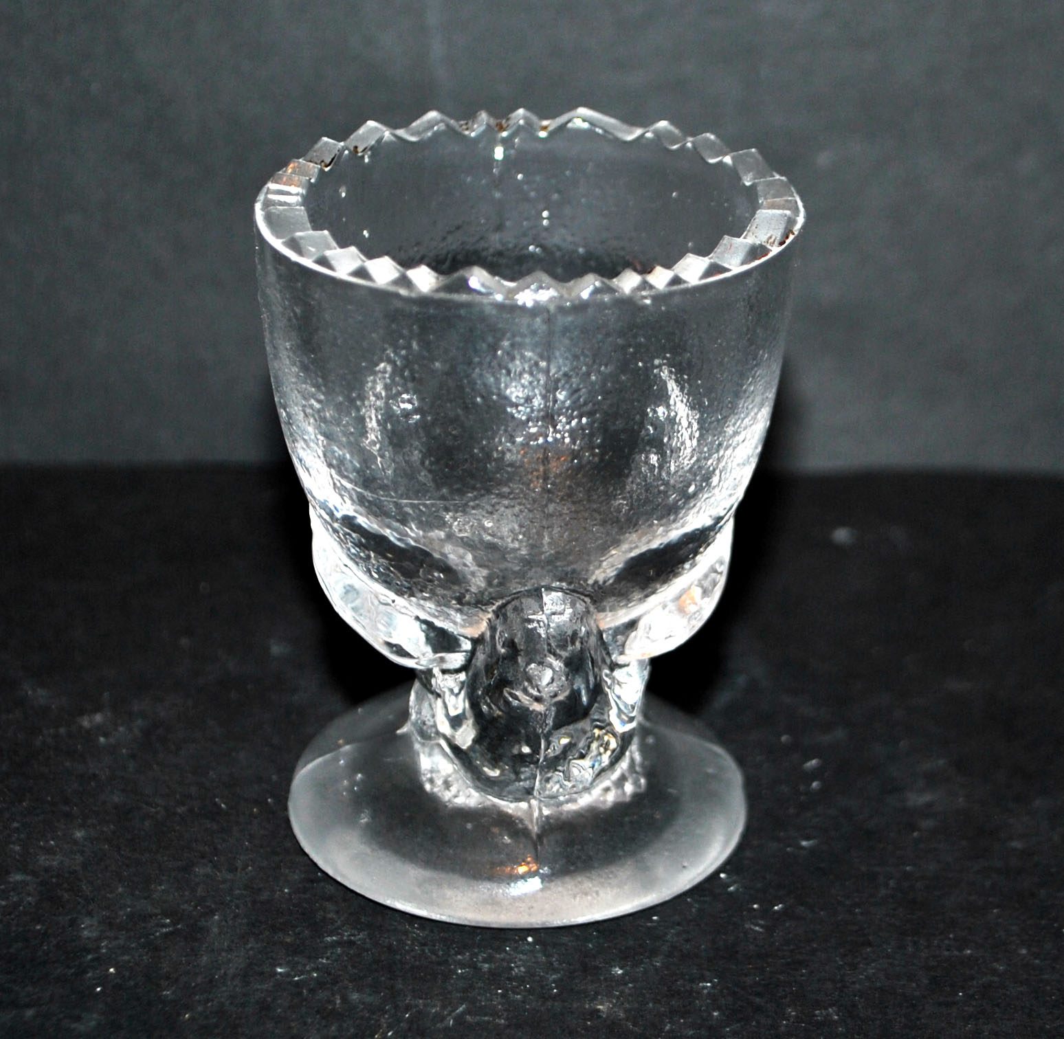 PORTIEUX Coquetier Poule en verre moulé vintage – Image 5