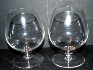 Lot de 2 verres à cognac en cristal - verres ballon dégustation H12 cm