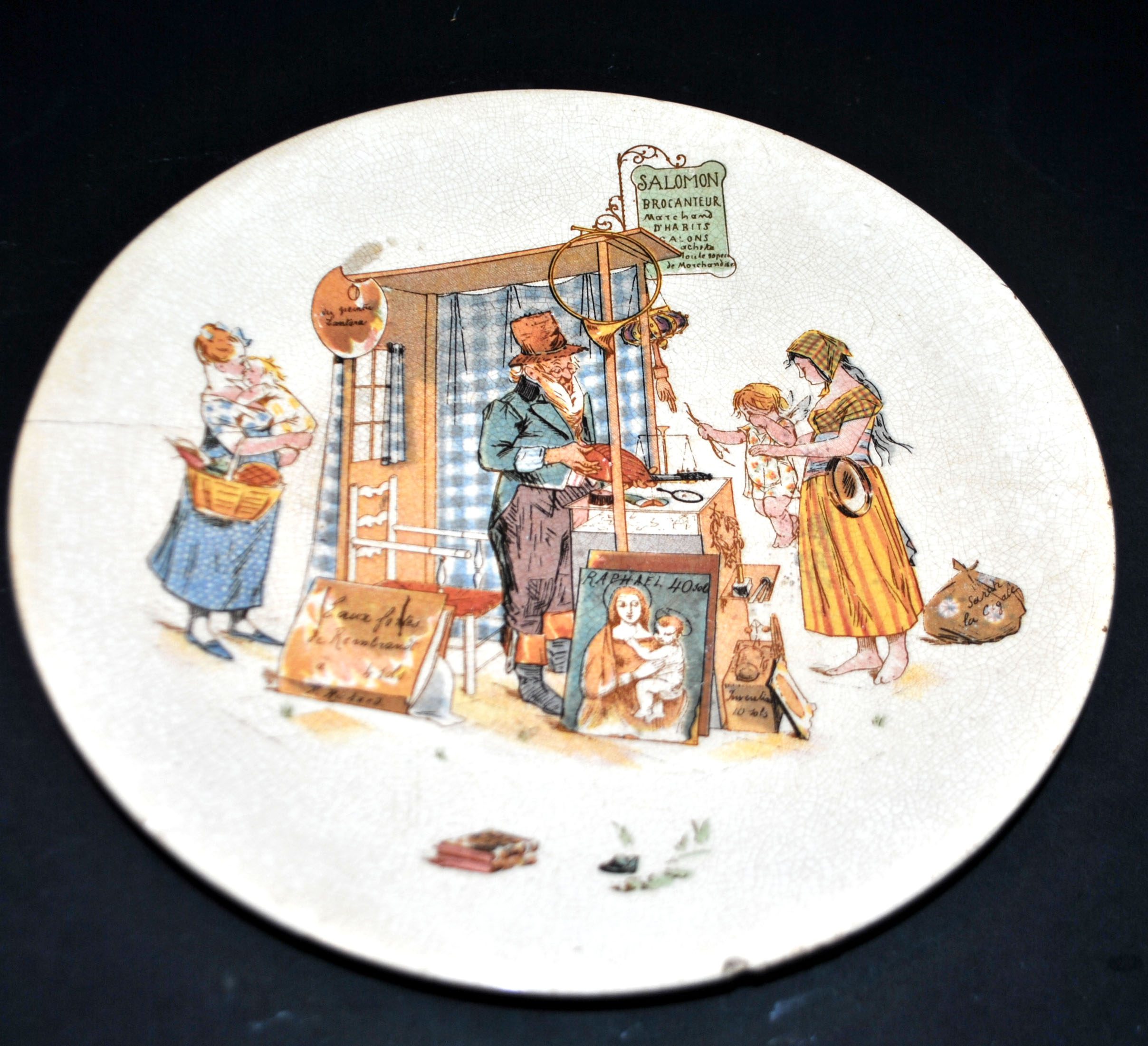 SARREGUEMINES Rare assiette métier Enfants Richard "Brocanteur" Froment Richard – Image 2