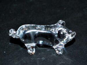 VALLERYSTHAL Sculpture COCHON Porc Statuette en cristal vintage