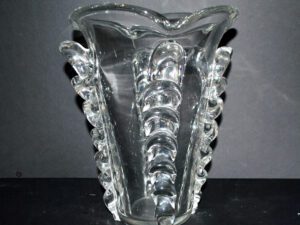 VALLERYSTHAL Vase en cristal soufflé vintage H26.5cm
