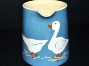 SOUFFLENHEIM Pichet Broc en Poterie terre-cuite décor oie bleu