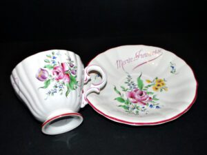Tasse café déjeuner Marie-Françoise décor réverbère Lunéville Saint-Clément
