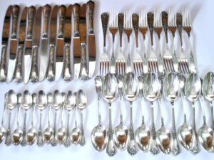 SPINGER DEETJEN Ménagère 48 couvert de table Argenterie Louis XV Rocaille 25 Marly