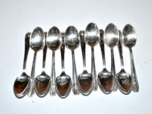 LCF Lot 12 petites cuillères café moka Argenterie DESIGN 1950 Couvert Français