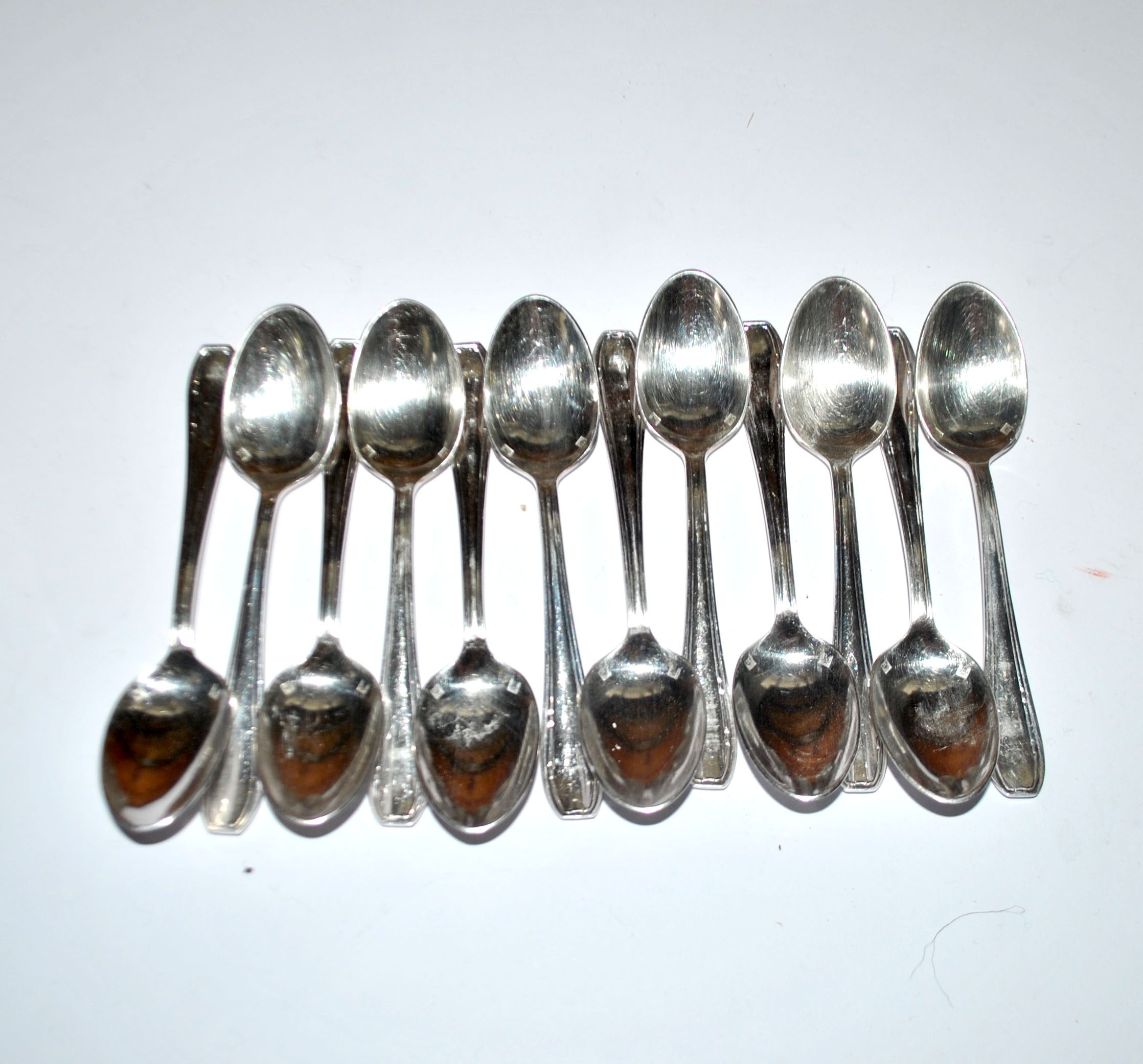 LCF Lot 12 petites cuillères café moka Argenterie DESIGN 1950 Couvert Français