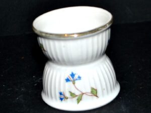 PORCELAINE Coquetier œuf Diabolo BARBEAU Semis bleuet