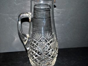 Pichet cruche en cristal taillé biseaux 23cm diamant palmette
