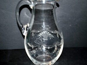Pichet Carafe ancien Panier Ruban Louis XVI gravure acide pantogravure