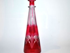 SAINT-LOUIS Carafe à liqueur en cristal doublé Overlay rouge - H21.5cm