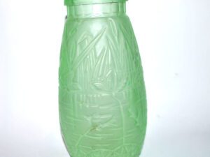 Grand Vase ART DECO en verre vert dichroïque uranifère OURALINE 1920