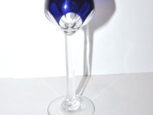SAINT-LOUIS verre liqueur BRISTOL JOSEPH Overlay cristal doublé bleu cobalt