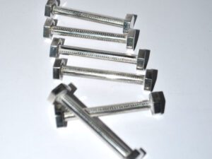 Lot 6 Porte-couteau Moderniste DESIGN industriel écrou boulon en métal argenté