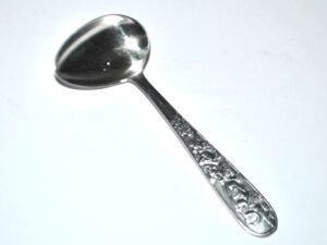 Cuillère à bouillie vintage en métal argenté DONALD DUCK couvert enfant