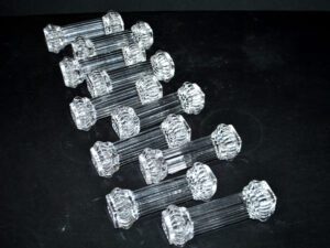 PORTIEUX Lot 10 Porte-couteaux anciens en verre moulé - Art de la table