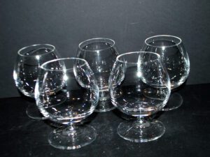 V&B Villeroy Boch LOT 5 Verres ballon cognac Brandy en cristal