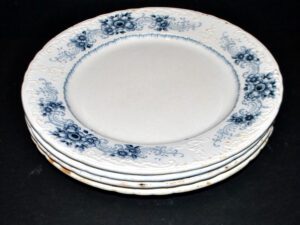 SARREGUEMINES U&C Lot 4 Assiettes plates anciennes AÏDA en faïence 19e s.