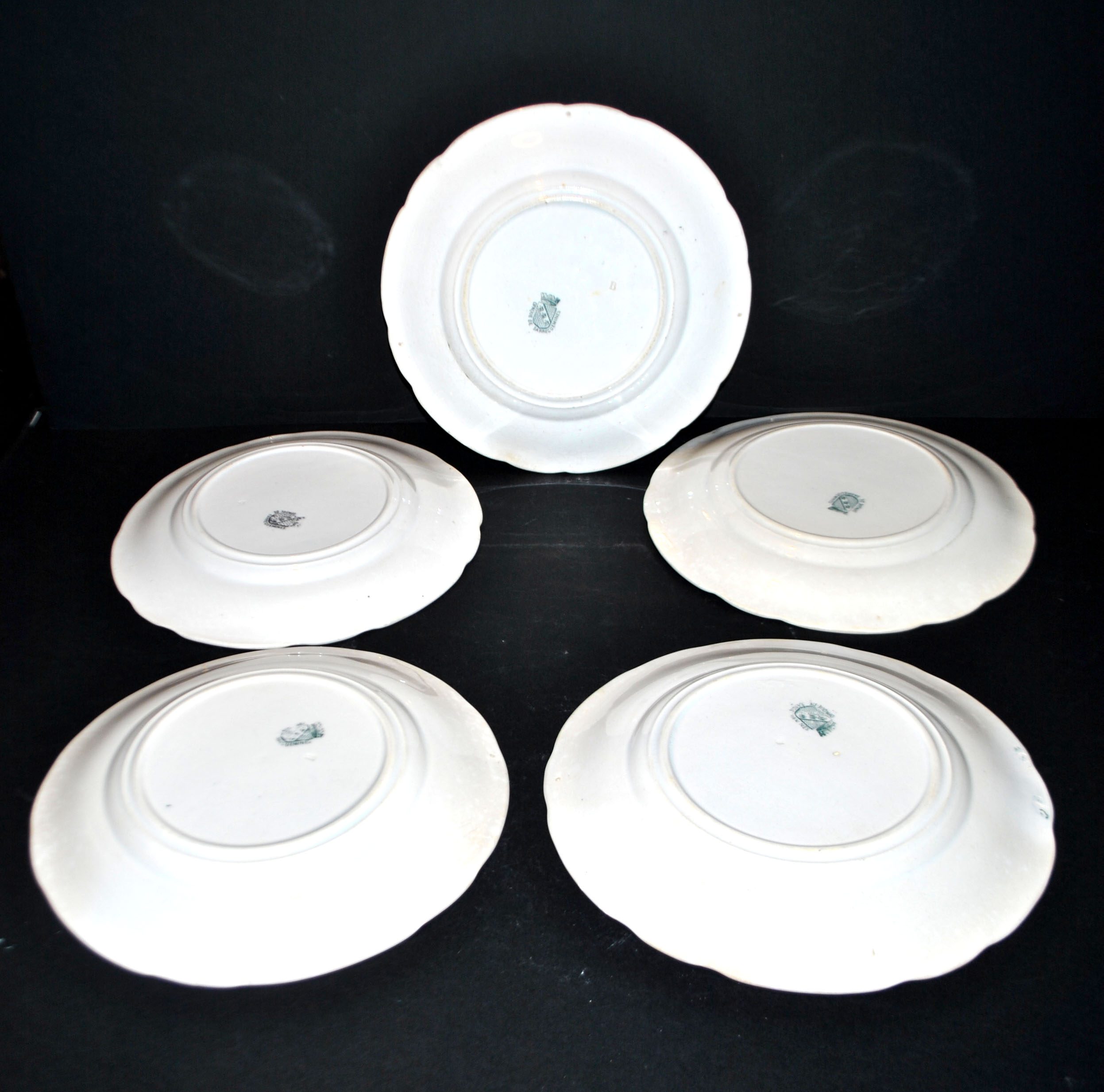 SARREGUEMINES Lot 5 Assiettes parlantes Série BON VIEUX TEMPS Faïence Opaque – Image 11
