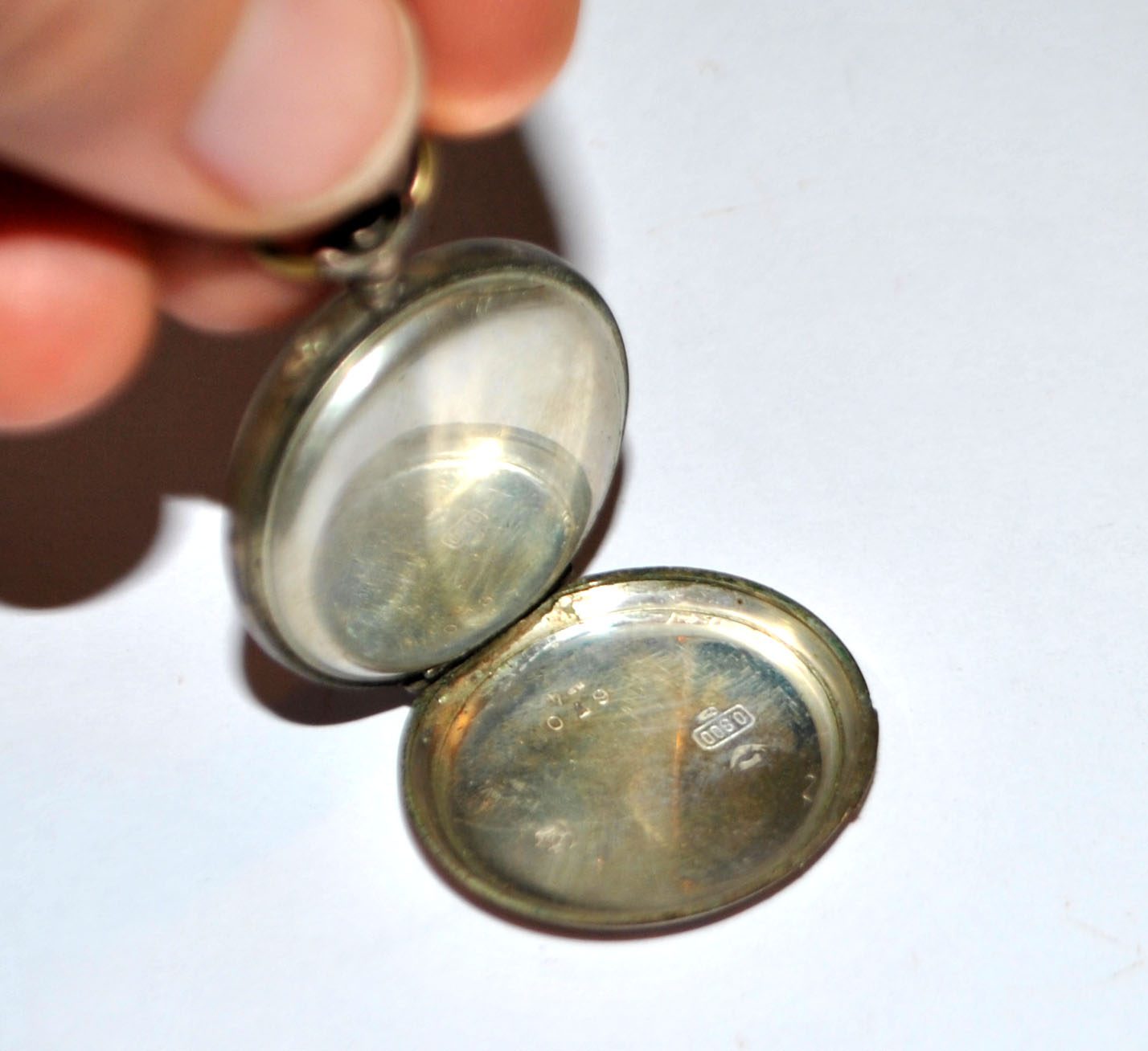 Montre gousset ancienne 1900 en Argent 800 et Vermeil Mouvement HS – Image 11