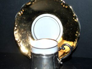 Tasse précieuse en Porcelaine allemande et Argent massif 835S BP Württenberg