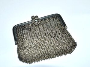 Porte-monnaie bourse en côte de maille 1900 - ancien Réticule Porte-Louis 68g