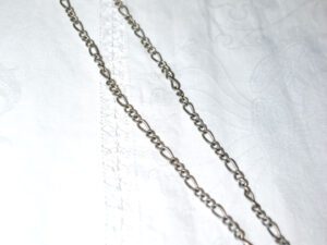 Collier Chaîne vintage en plaqué Argent - Maille figaro