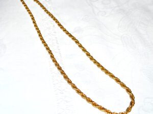 Collier vintage Plaqué Or chaîne dorée maille torsadée 46cm