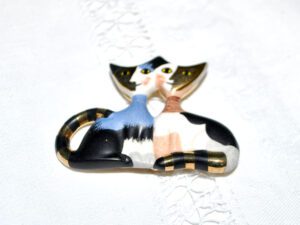 GOEBEL Pendentif chat en porcelaine Artiste Rosina Wachtmeister