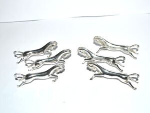 Lot 6 Porte-couteaux animalier cheval DESIGN métal argenté Equitation