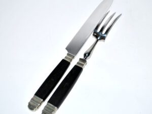 NILOX Couvert à viande inox et ébène Empire couteau + fourchette service