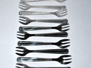 Lot 10 fourchettes à dessert vintage en Inox 13cm