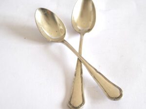 Lot 2 Cuillères à café en argenterie filet orfèvre C&L 14.5cm