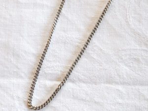 Collier en Argent chaîne maille gourmette plate 50cm poinçon crabe