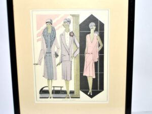 Tableau Gravure Mode Lucien Lelong ART DECO Charleston Années folles 1920