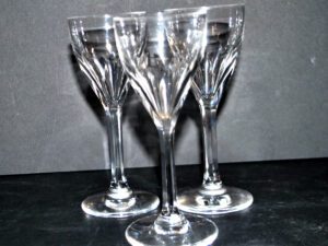 SAINT-LOUIS Lot 3 verres liqueur AMPERE JOSEPH 1930 cristal taillé 10562